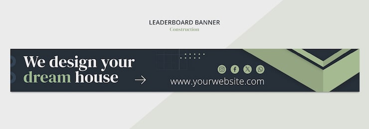 Kostenlose PSD entwurf der vorlage für die konstruktions-leaderboard