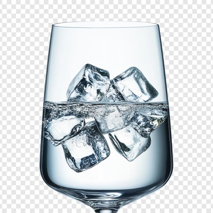 Kostenlose PSD erfrischende eiswürfel in einem glas wasser