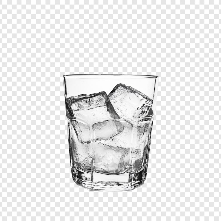 Kostenlose PSD erfrischende eiswürfel in einem glas