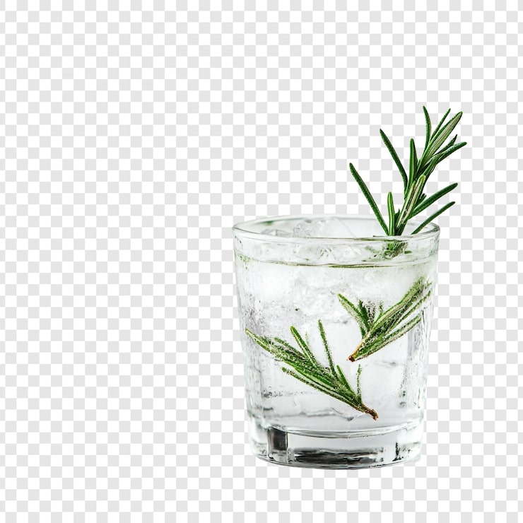 Kostenlose PSD erfrischender rosmarin-gin und -tonic mit eis