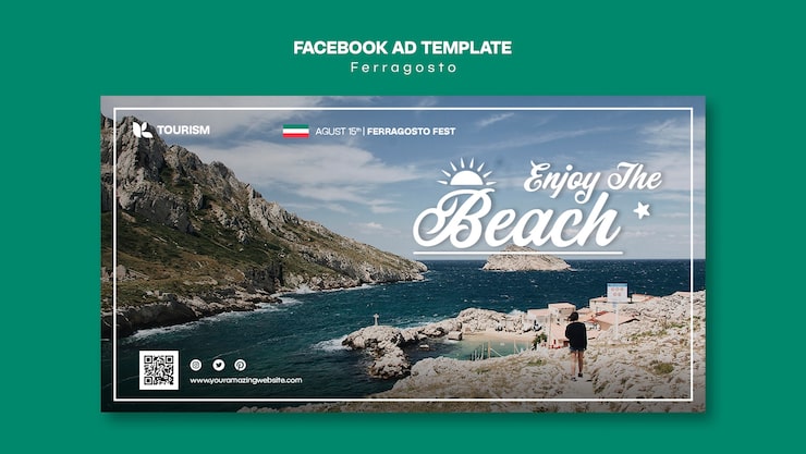 Kostenlose PSD flache design-ferragosto-feier-facebook-vorlage