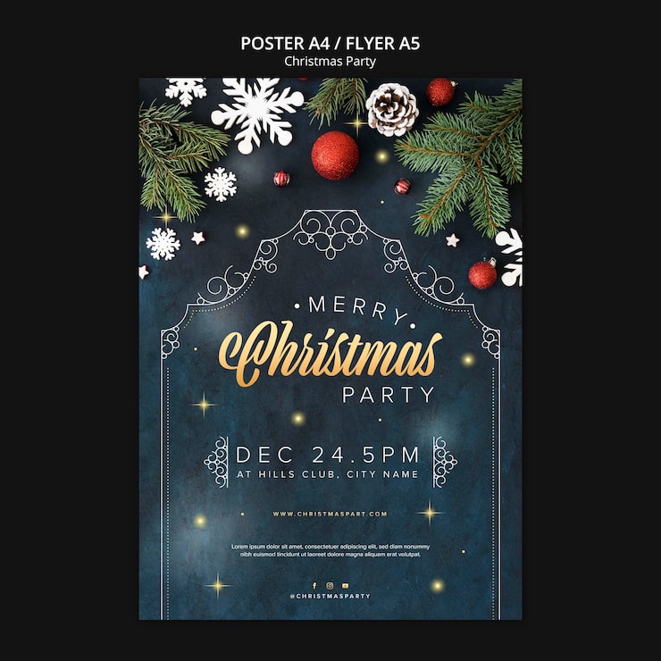 Kostenlose PSD frohe weihnachten-vorlage im flachen design