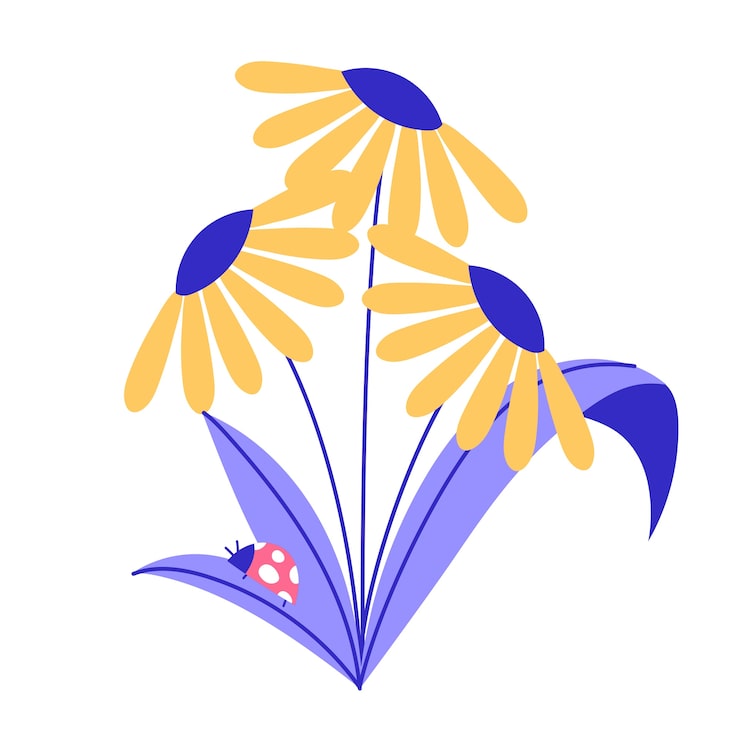 Kostenlose PSD frühlingsblumenmusterillustration