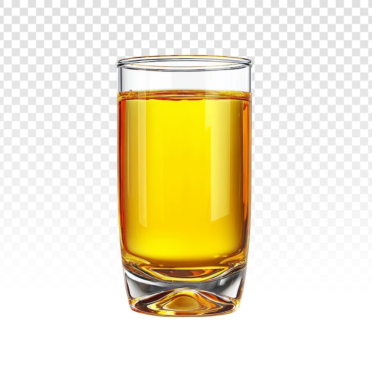 Kostenlose PSD glas mit gelbem getränk, freigestellt