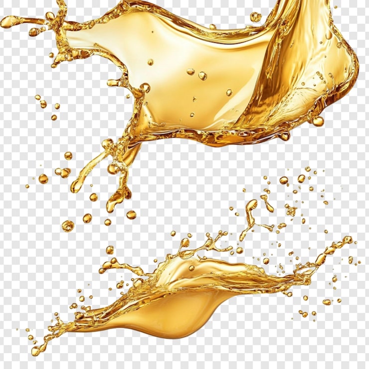 Kostenlose PSD golden liquid splash dynamisch und lebendig