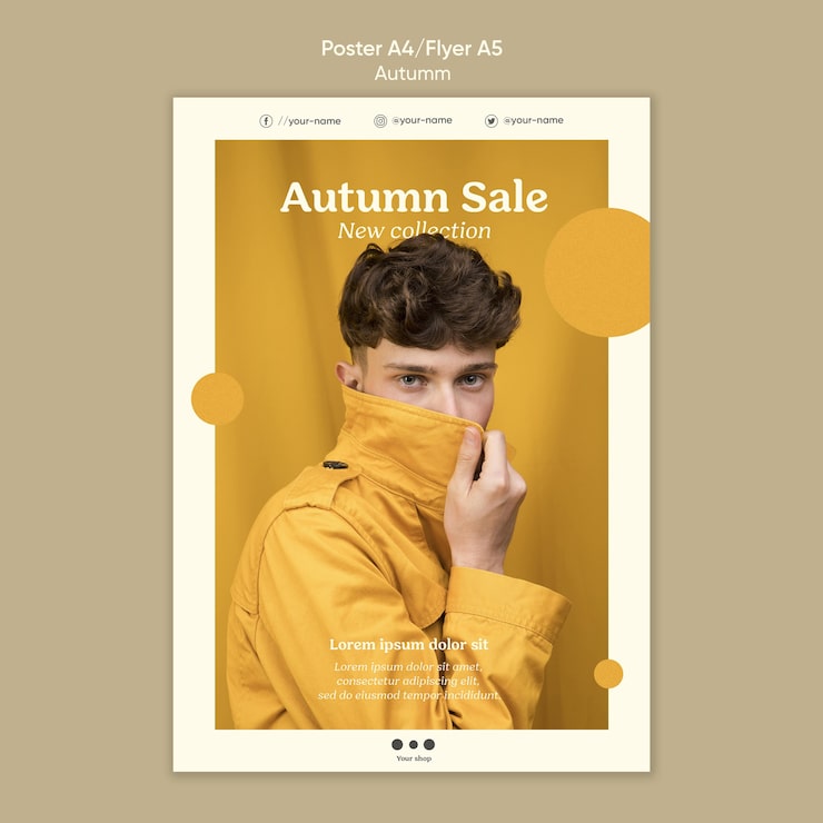 Kostenlose PSD herbstverkauf flyer vorlage