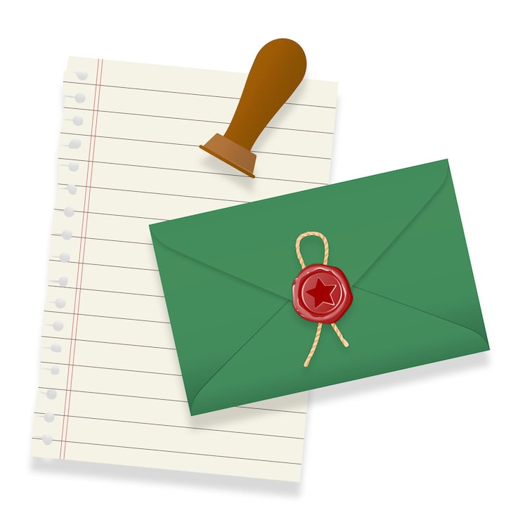 Kostenlose PSD illustration eines briefes für den weihnachtsmann