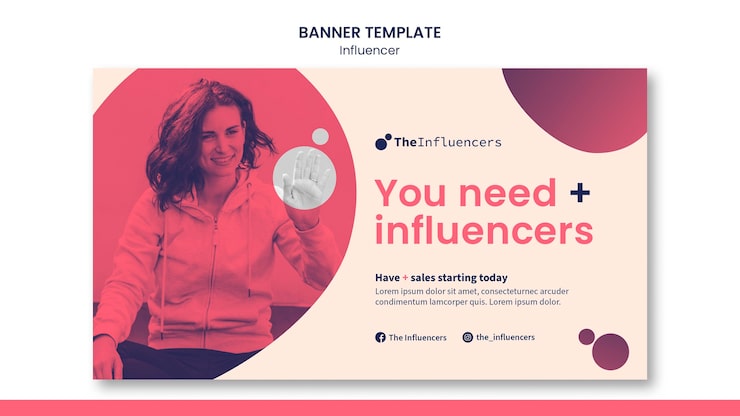 Kostenlose PSD influencer banner template design