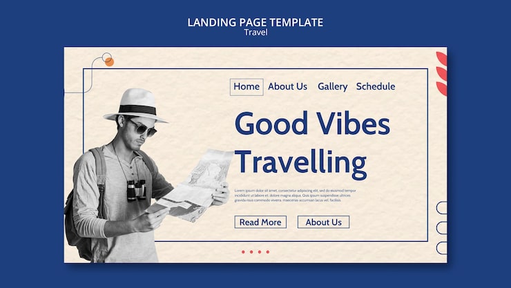 Kostenlose PSD landingpage-vorlage für reiseabenteuer
