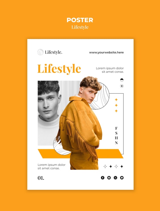Kostenlose PSD lifestyle-poster-vorlagendesign
