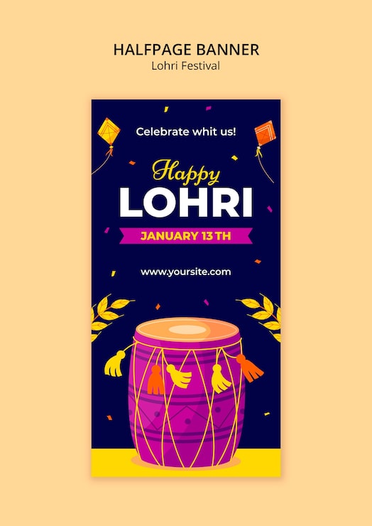 Kostenlose PSD lohri-festival-halbseiten-banner-vorlage-design