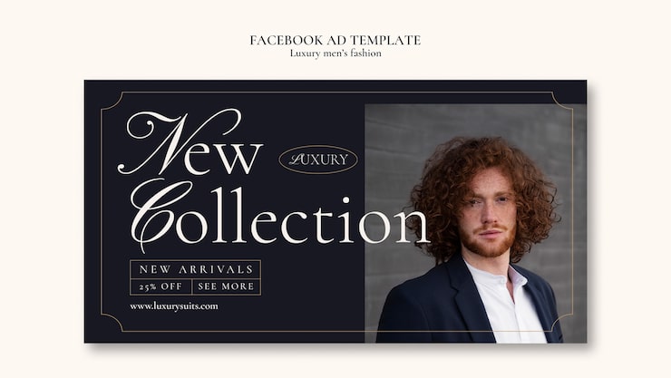 Kostenlose PSD luxuriöse facebook-vorlage für herrenmode
