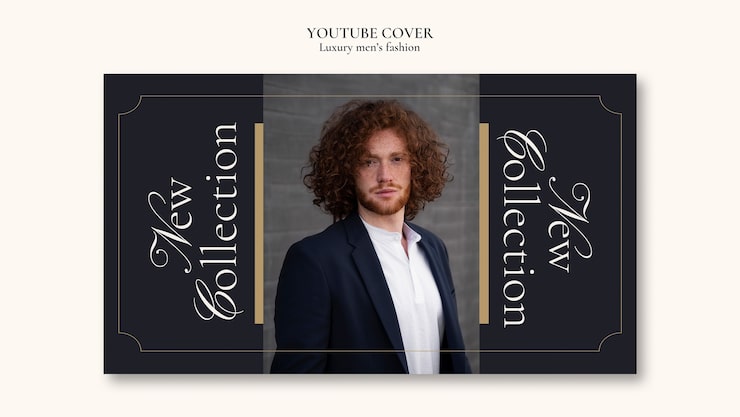 Kostenlose PSD luxus-cover-vorlage für herrenmode auf youtube