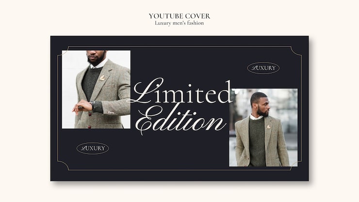 Kostenlose PSD luxus-cover-vorlage für herrenmode auf youtube