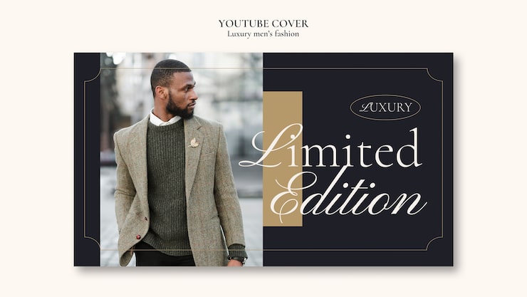 Kostenlose PSD luxus-cover-vorlage für herrenmode auf youtube