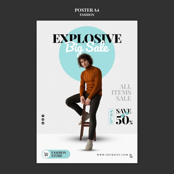 Kostenlose PSD modeverkaufsplakatschablone
