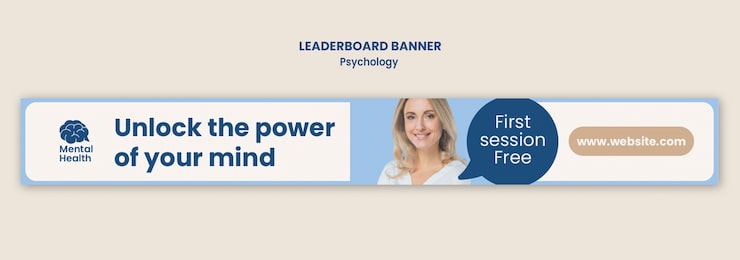 Kostenlose PSD psychologie-leaderboard-vorlage-design