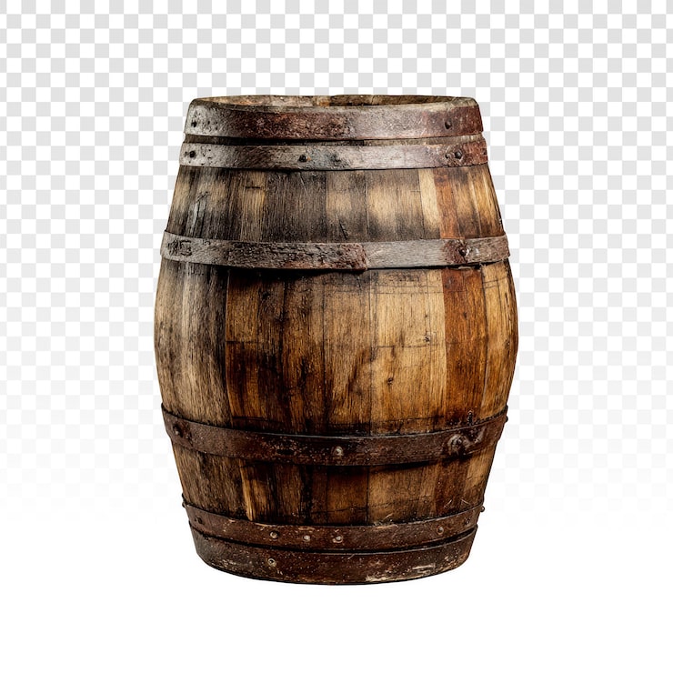 Kostenlose PSD rustikales holzfass zur wein- oder whisky-lagerung