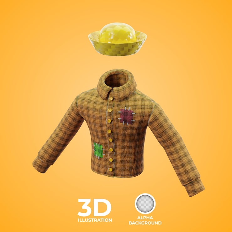 Kostenlose PSD traditionelle brasilianische kleidung für festa junina 3d-illustration