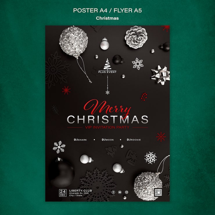 Kostenlose PSD traditionelle vertikale weihnachtsdruckvorlage