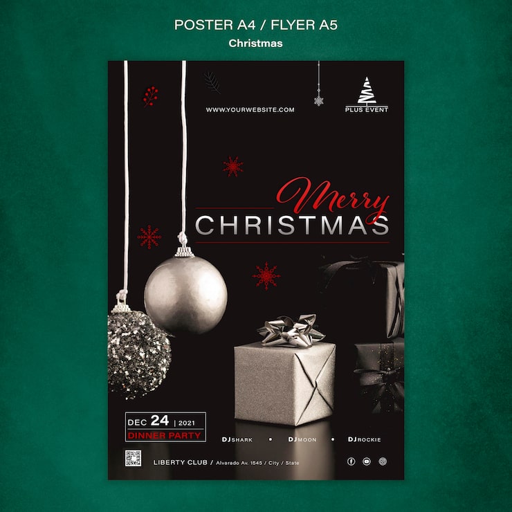 Kostenlose PSD traditionelle vertikale weihnachtsdruckvorlage
