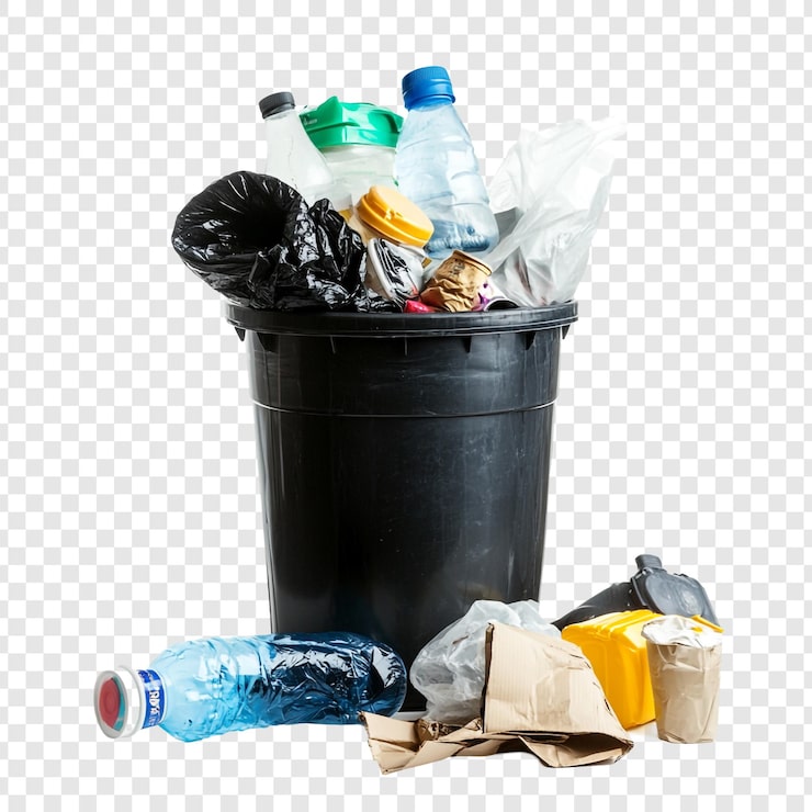 Kostenlose PSD überfüllte mülleimer - eine visuelle darstellung von abfällen und umweltbedenken