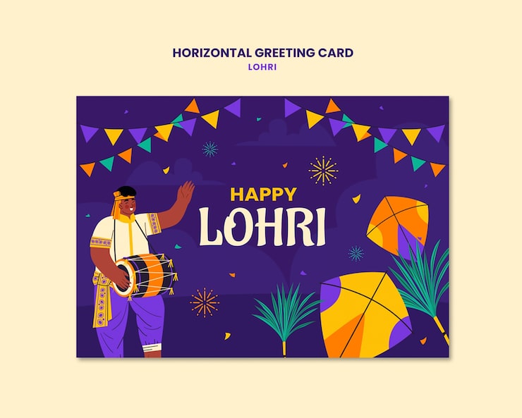 Kostenlose PSD vorlage für die feier des lohri-festivals