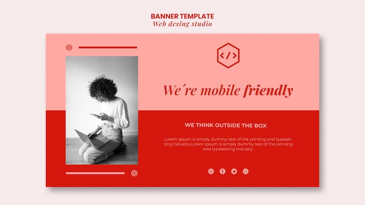 Kostenlose PSD web studio design banner vorlage