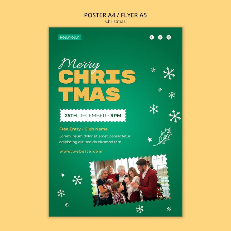 Kostenlose PSD weihnachtsvorlagendesign