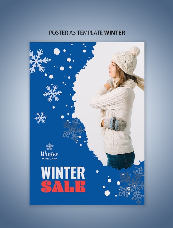 Kostenlose PSD winterflyer-vorlagendesign