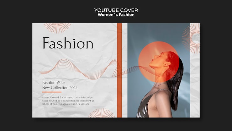 Kostenlose PSD youtube-cover für damenmode