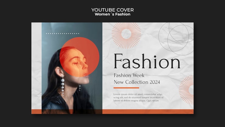 Kostenlose PSD youtube-cover für damenmode