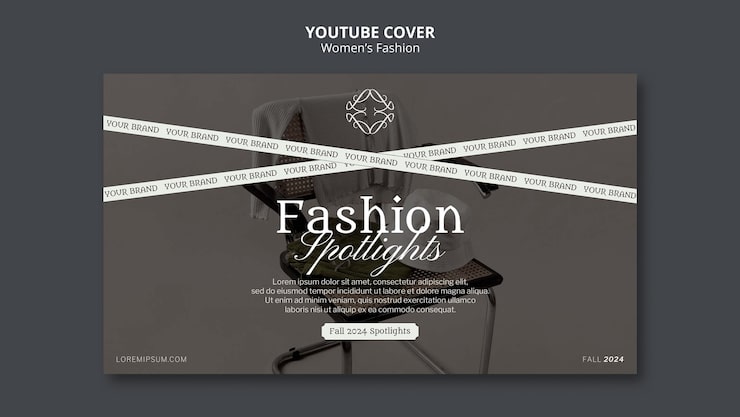 Kostenlose PSD youtube-cover für damenmode