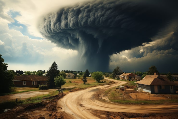 Gratis Foto ekstrem tornado nær hus