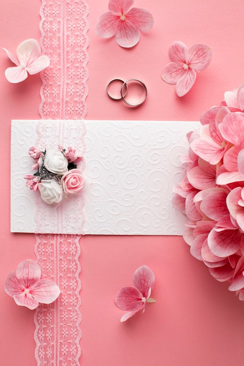 Gratis Foto luksuriøst bryllupskonsept rosa blomster og gifteringer