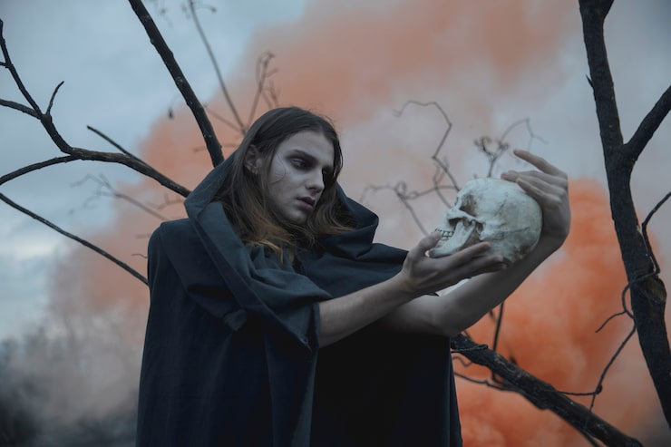 Gratis Foto shakespearsk tolkning scene med hodeskalle