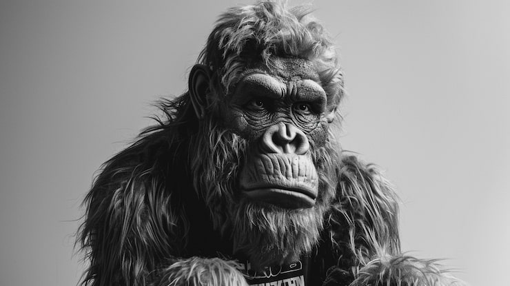 Gratis Foto svart og hvit representasjon av lodden sasquatch-skapning