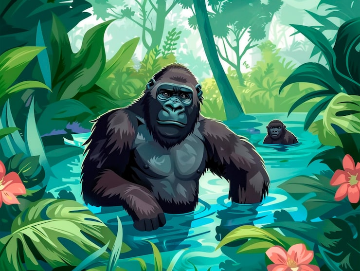 Gratis Foto tegneseriegorilla i jungelen