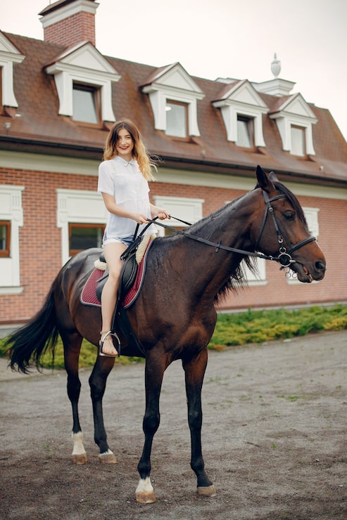 Gratis Foto vakker kvinne som står med en hest
