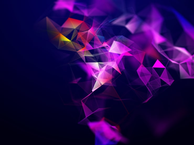 Gratis Foto 3d abstrakt teknobaggrund med lav poly-plexusdesign