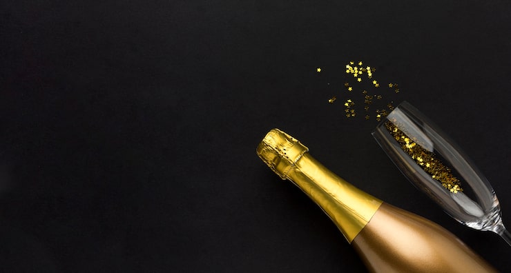 Gratis Bild champagneflaska med copy-space
