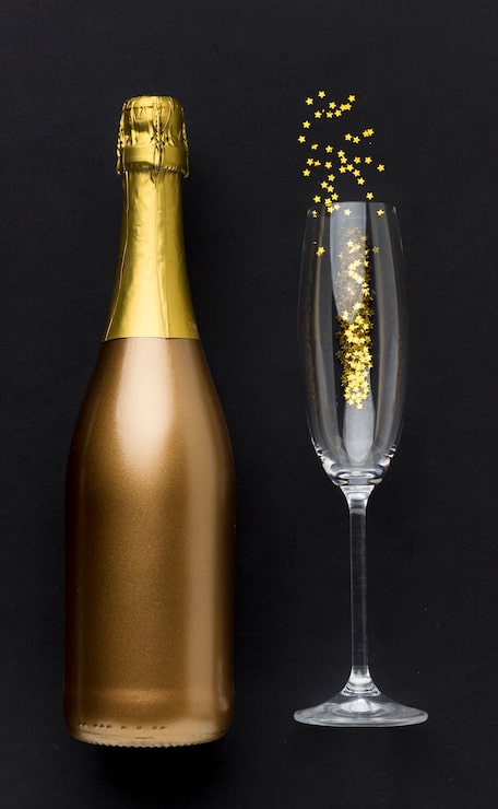 Gratis Bild champagneflaska med glas
