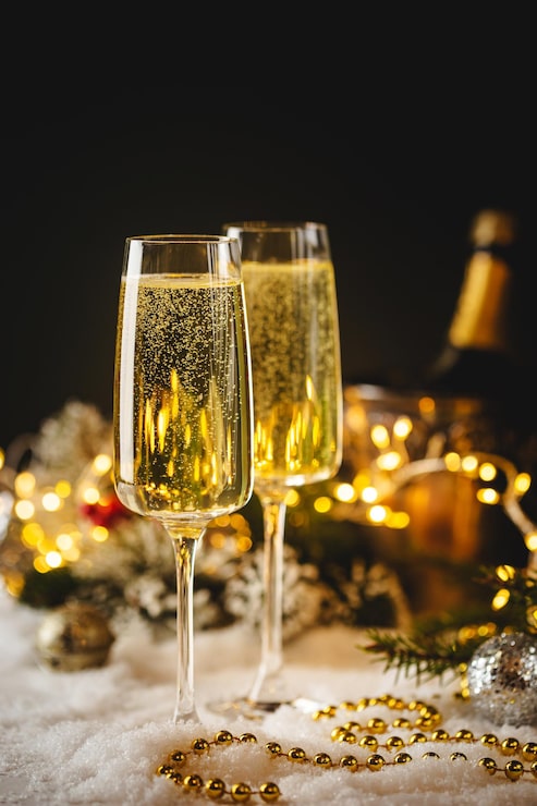 Gratis Bild champagneglas för julen