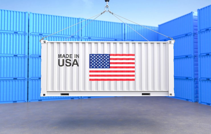 Gratis Foto container hænger med amerikansk flag