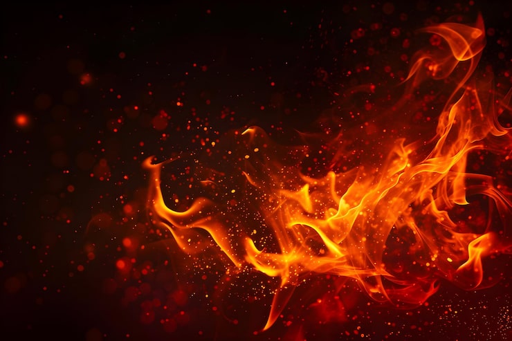 Gratis Bild eldflamma med gnista i svart bakgrund