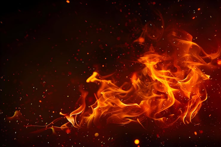 Gratis Bild eldflamma med gnista i svart bakgrund