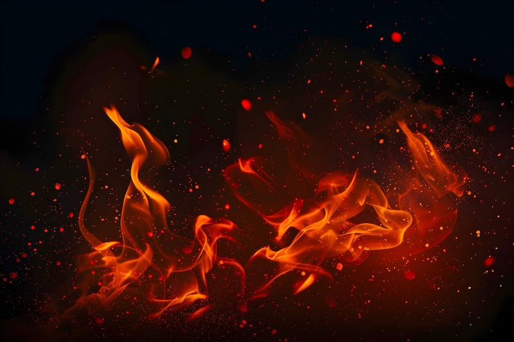 Gratis Bild eldflamma med gnista i svart bakgrund