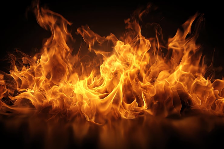 Gratis Bild flammor på svart bakgrund ai-genererad