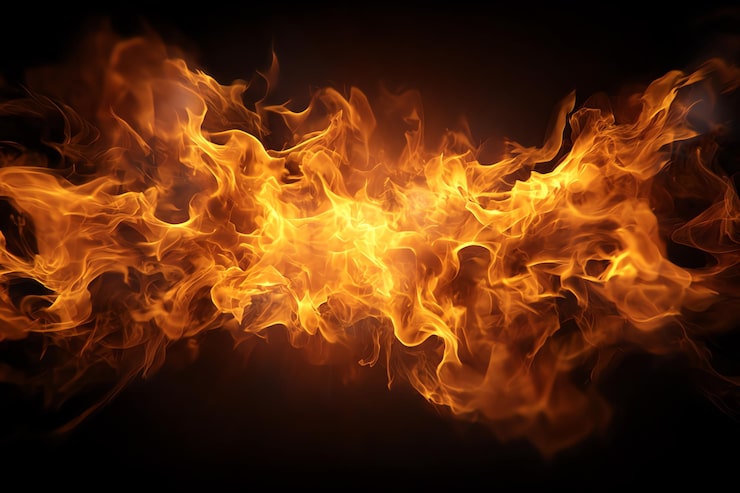 Gratis Bild flammor på svart bakgrund ai-genererad