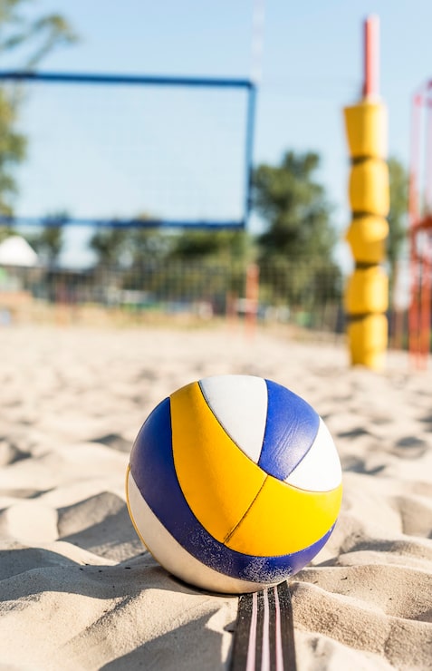 Gratis Bild framifrån sett volleyboll på strandsanden